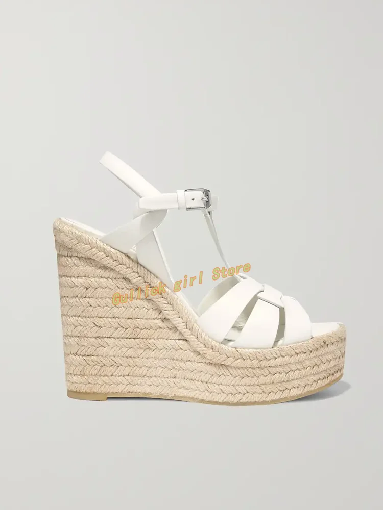 Wedges Platform Braid Sandals  - Leather Belt Braided 评论和价格