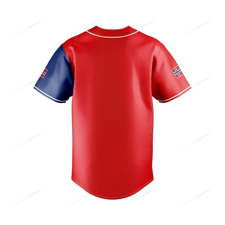 Custom Name Norway Map Graphic - Mens Fashion Baseball Jersey 评论和价格