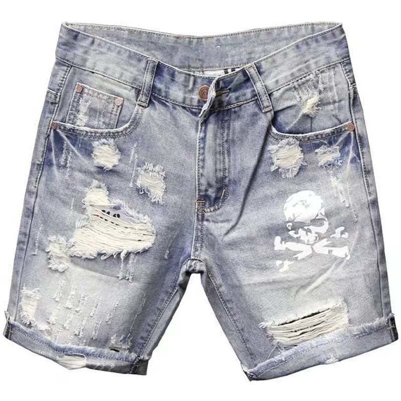 Summer Men's Worn Bead Hole Be - Jeans Pants Fashion Men 评论和价格