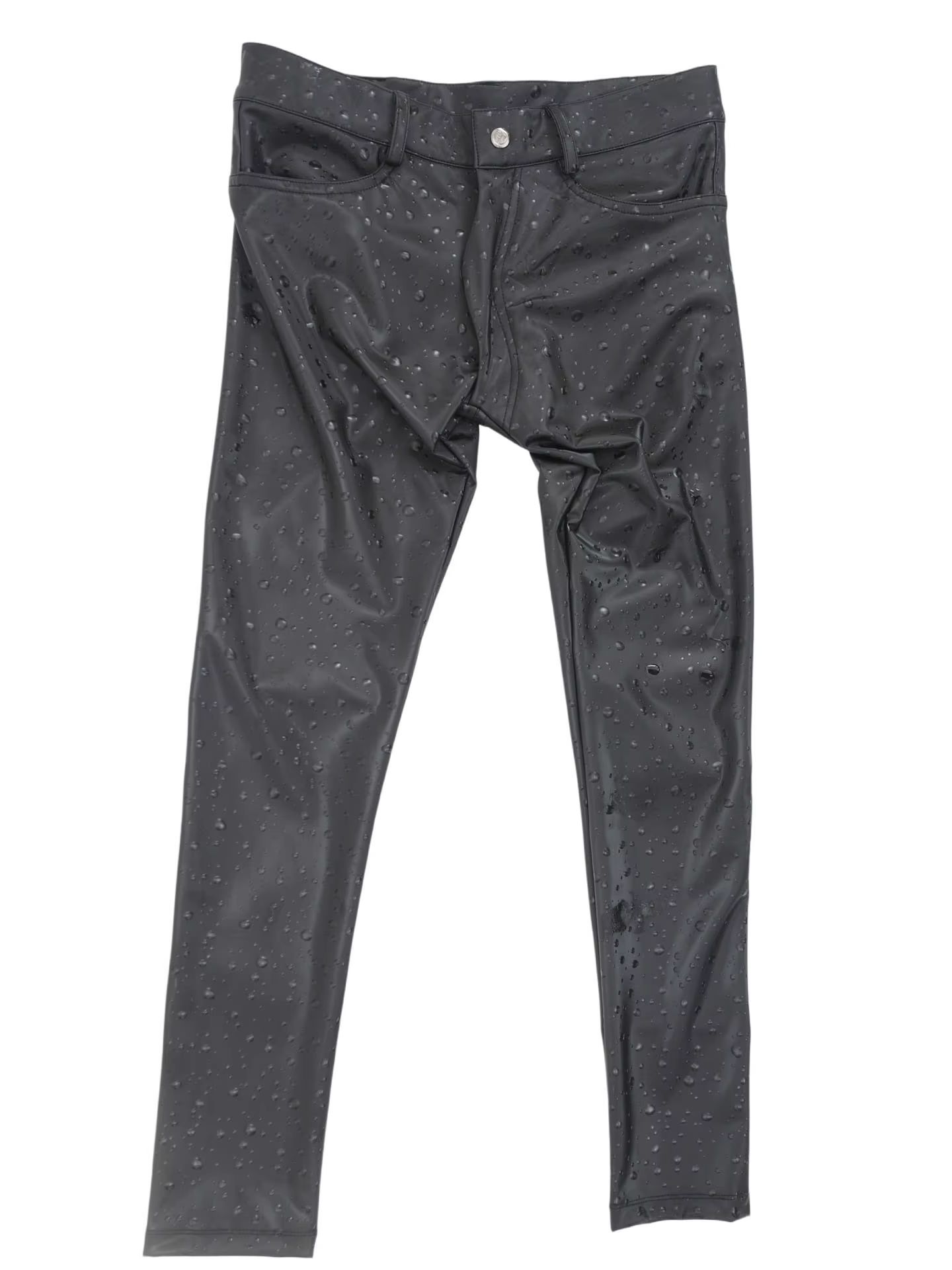 3D Water Drop Print Elastic PU - Jeans Pants Fashion Men 评论和价格